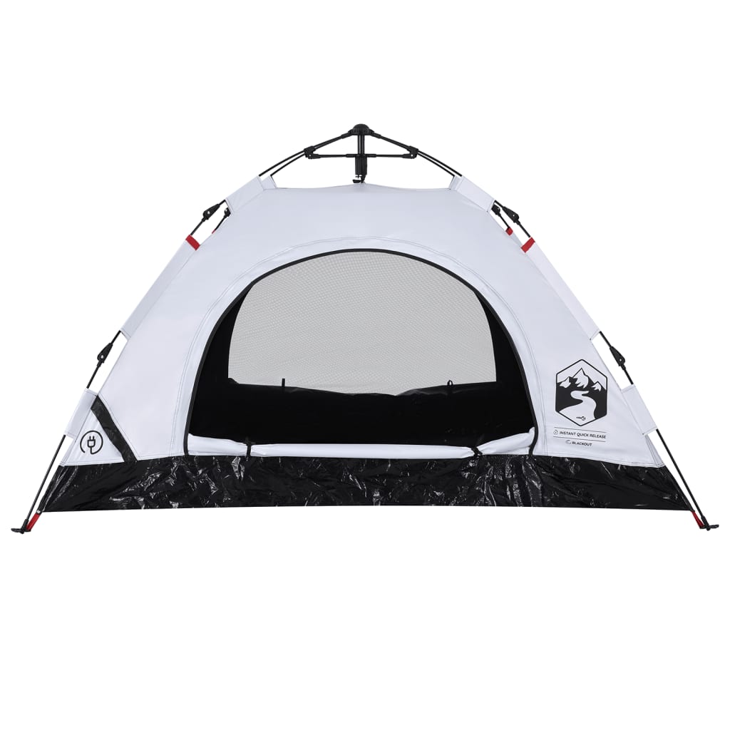 Camping Tent 2-Person White Blackout Fabric Quick Release