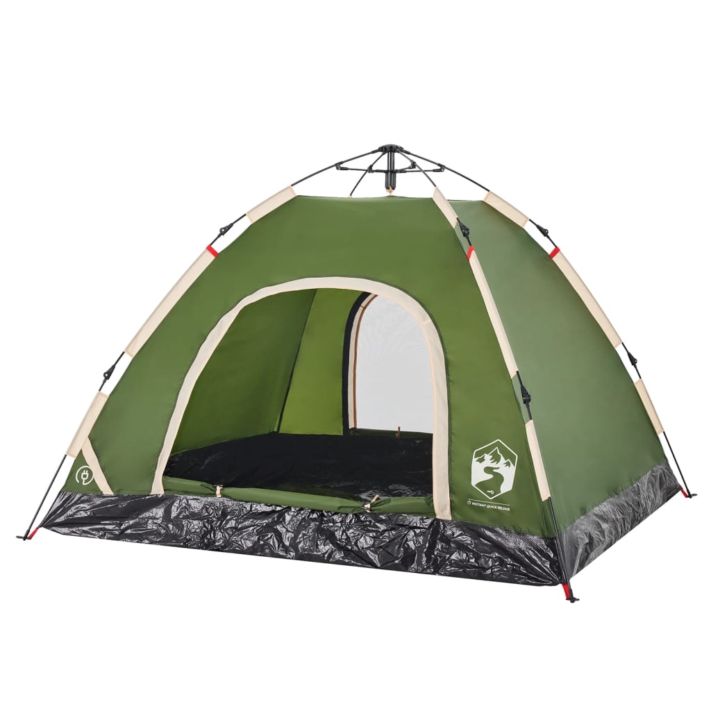 Camping Tent 3-Person Green Quick Release