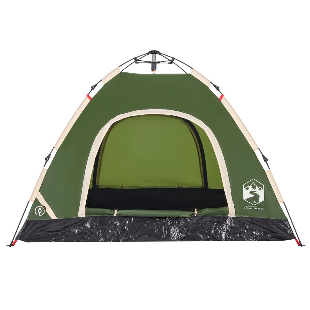 Camping Tent 3-Person Green Quick Release