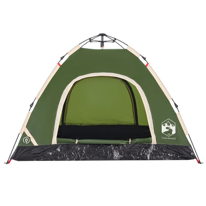 Camping Tent 3-Person Green Quick Release