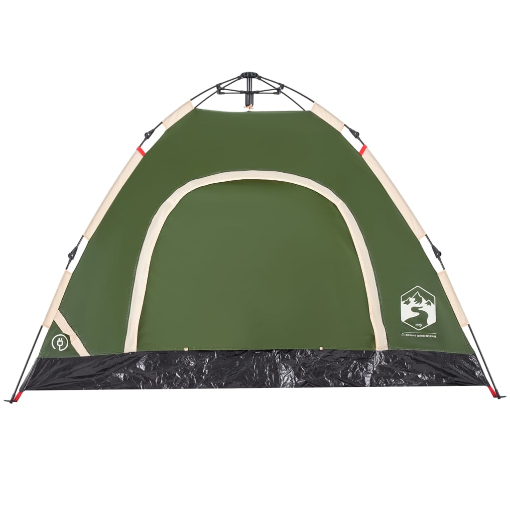 Camping Tent 3-Person Green Quick Release