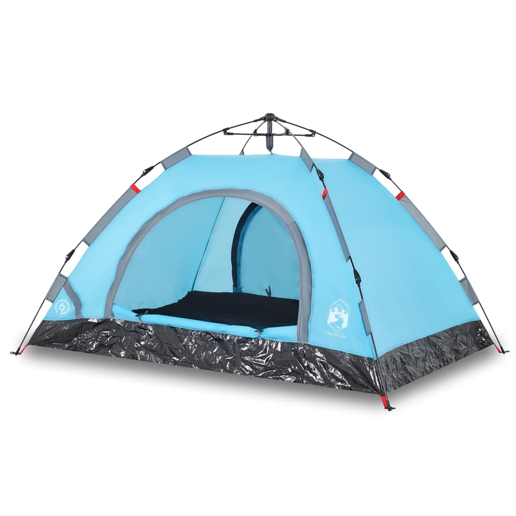 Camping Tent 3-Person Blue Quick Release