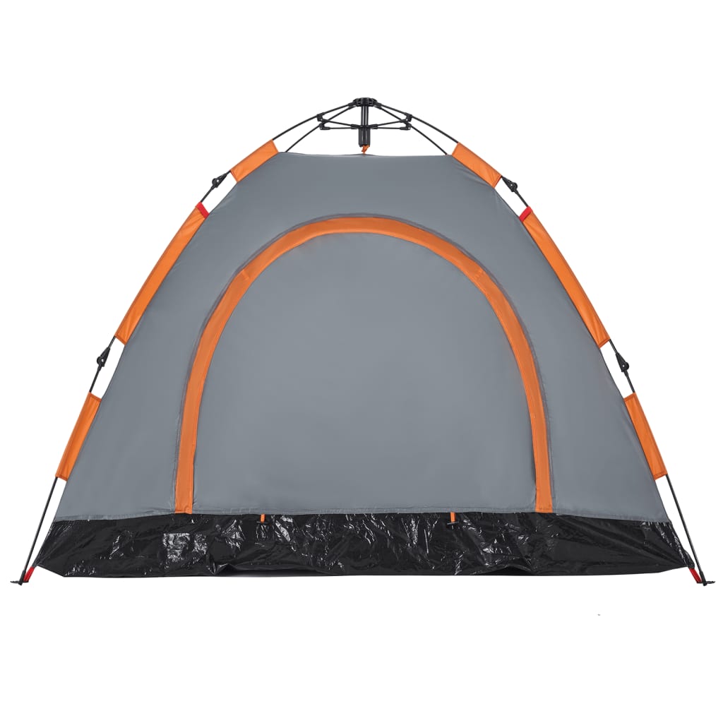 Camping Tent 3-Person Grey and Orange Quick Release