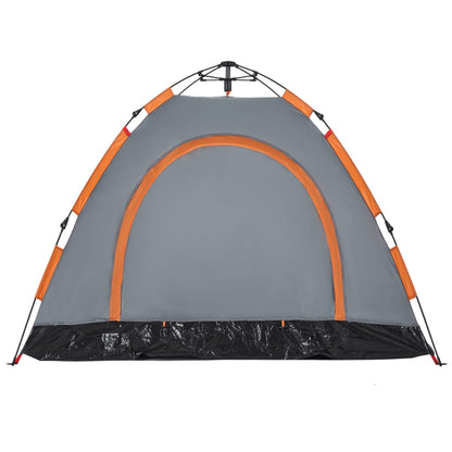 Camping Tent 3-Person Grey and Orange Quick Release