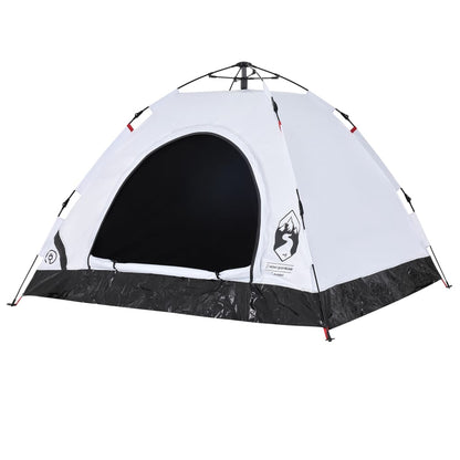 Camping Tent 3-Person White Blackout Fabric Quick Release