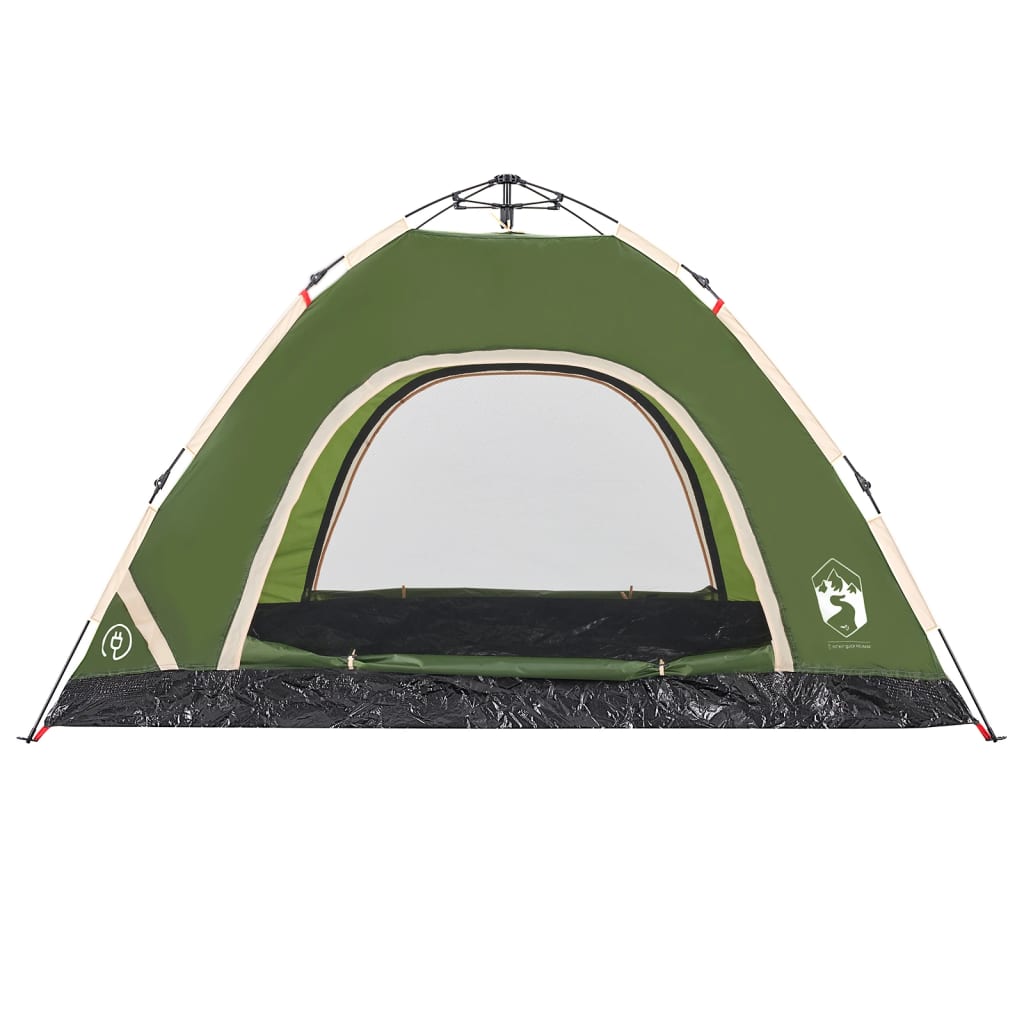 Camping Tent 4-Person Green Quick Release