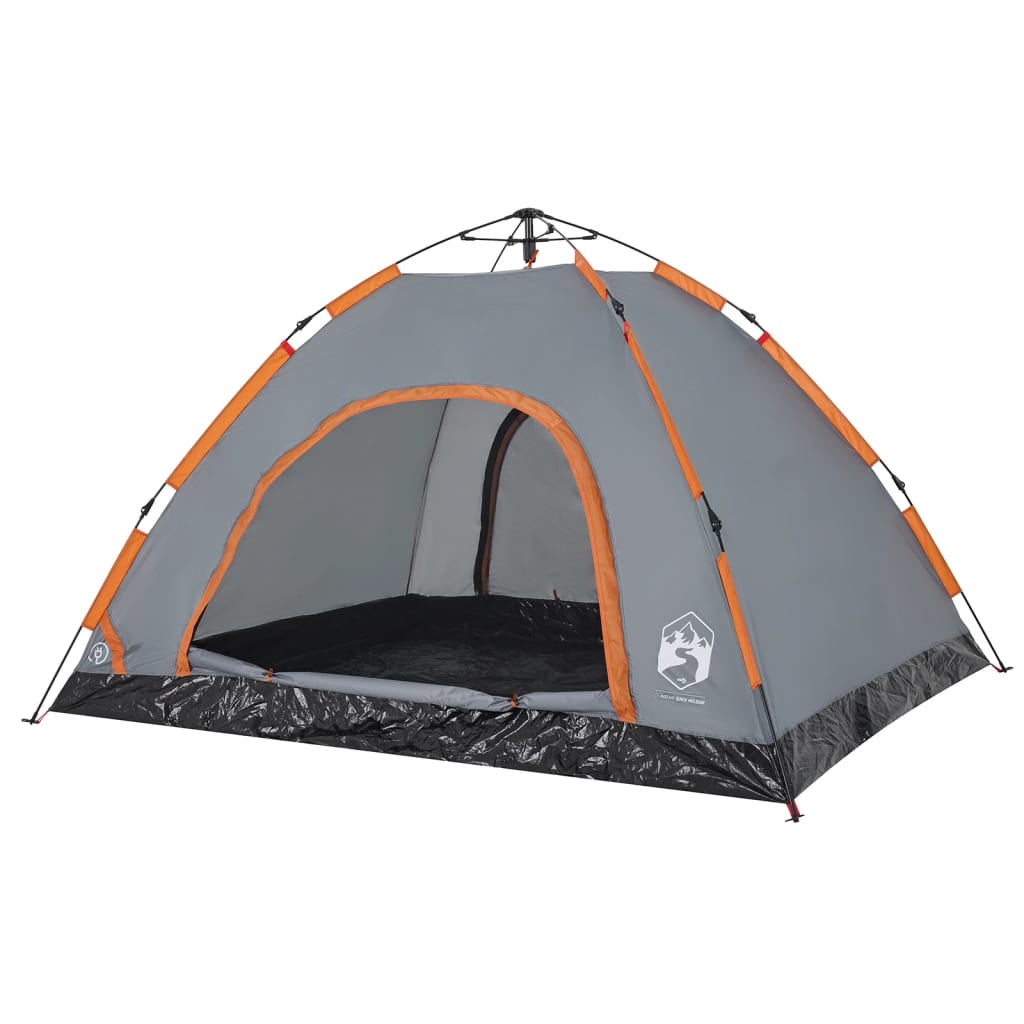 Camping Tent 4-Person Orange Quick Release