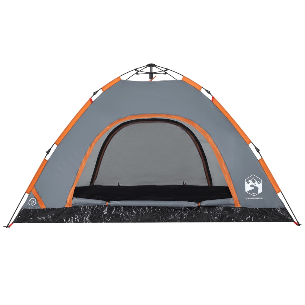 Camping Tent 4-Person Orange Quick Release