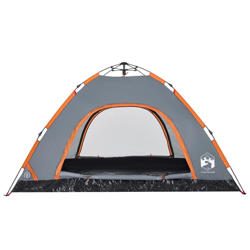 Camping Tent 4-Person Orange Quick Release