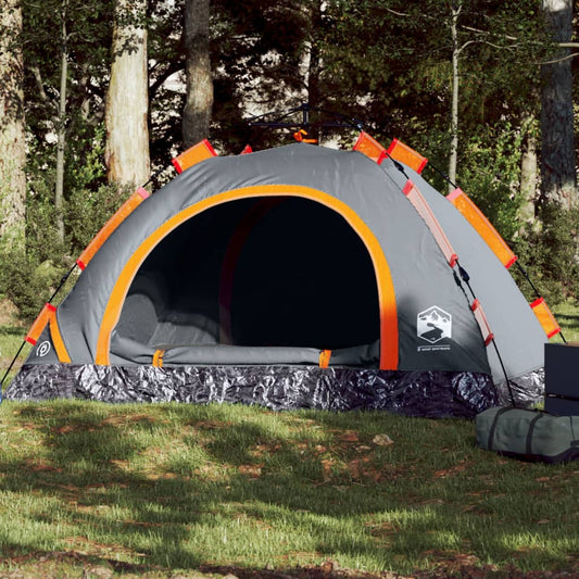 Camping Tent 4-Person Orange Quick Release