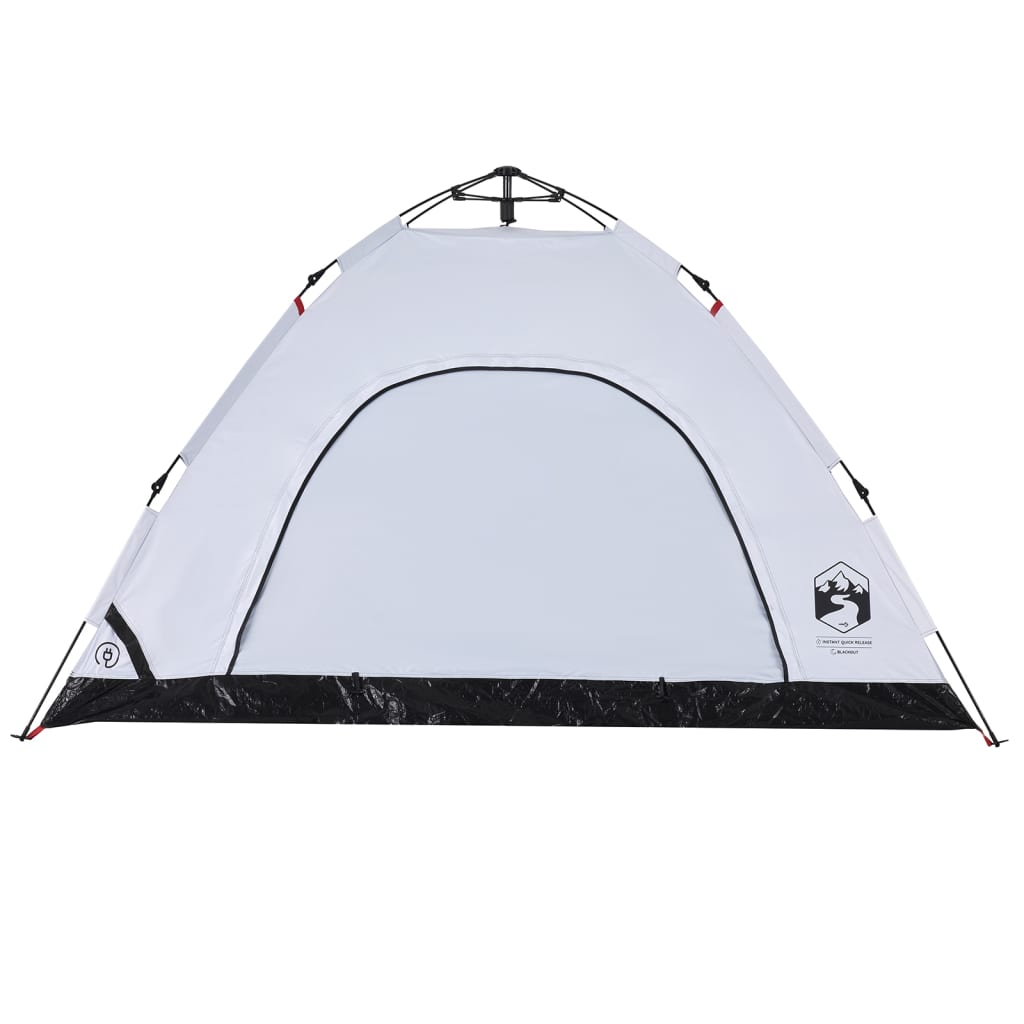 Camping Tent 4-Person White Blackout Fabric Quick Release