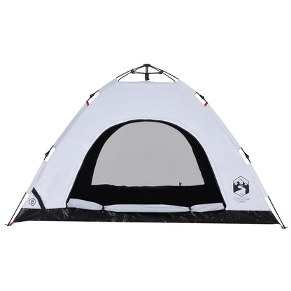 Camping Tent 4-Person White Blackout Fabric Quick Release