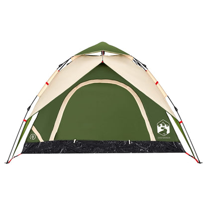 Camping Tent Dome 3-Person Green Quick Release