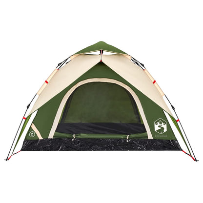 Camping Tent Dome 3-Person Green Quick Release