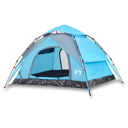 Camping Tent Dome 3-Person Blue Quick Release