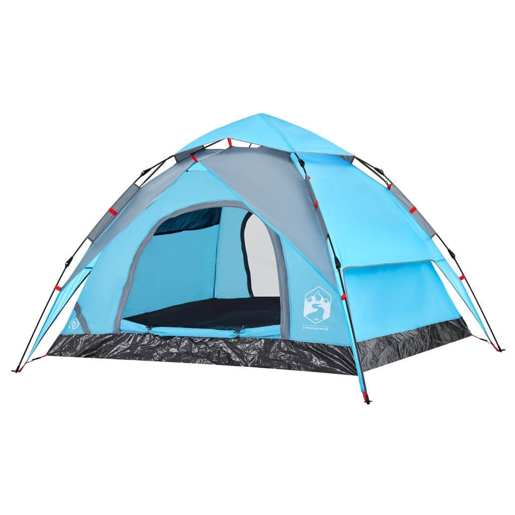 Camping Tent Dome 3-Person Blue Quick Release