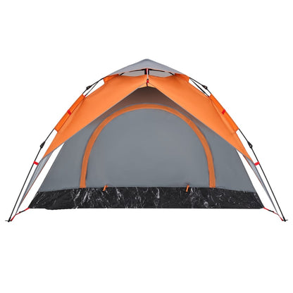 Camping Tent Dome 3-Person Grey and Orange Quick Release