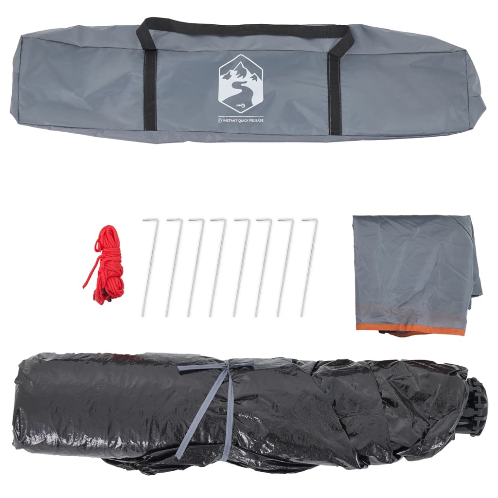 Camping Tent Dome 3-Person Grey and Orange Quick Release