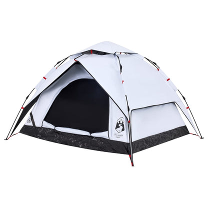 Camping Tent Dome 3-Person White Blackout Fabric Quick Release