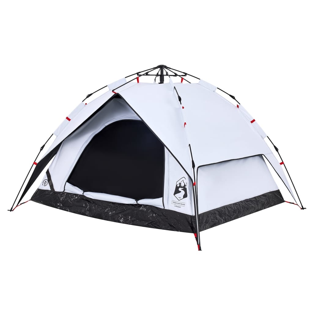 Camping Tent Dome 3-Person White Blackout Fabric Quick Release