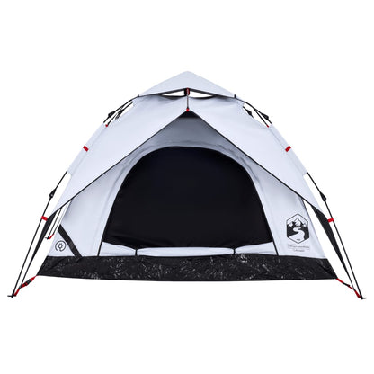 Camping Tent Dome 3-Person White Blackout Fabric Quick Release