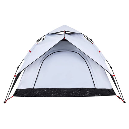 Camping Tent Dome 3-Person White Blackout Fabric Quick Release