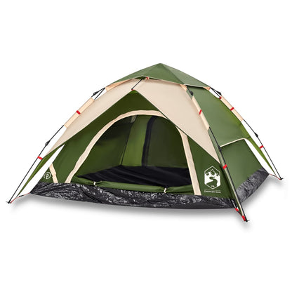 Camping Tent Dome 4-Person Green Quick Release