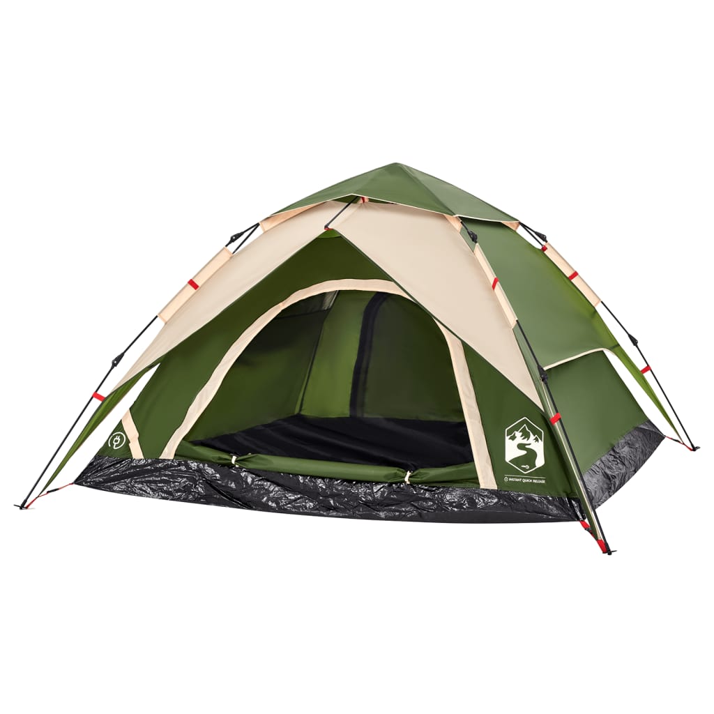 Camping Tent Dome 4-Person Green Quick Release