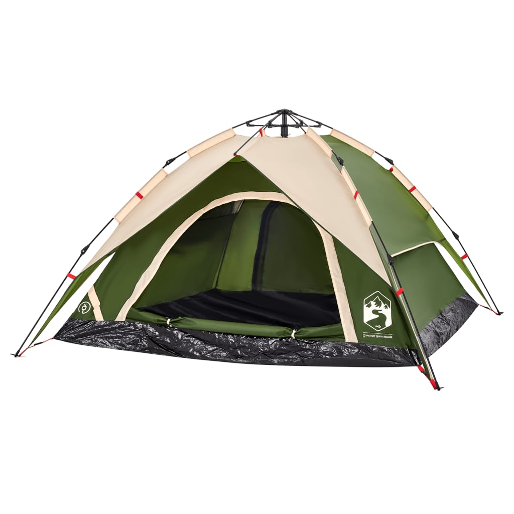 Camping Tent Dome 4-Person Green Quick Release