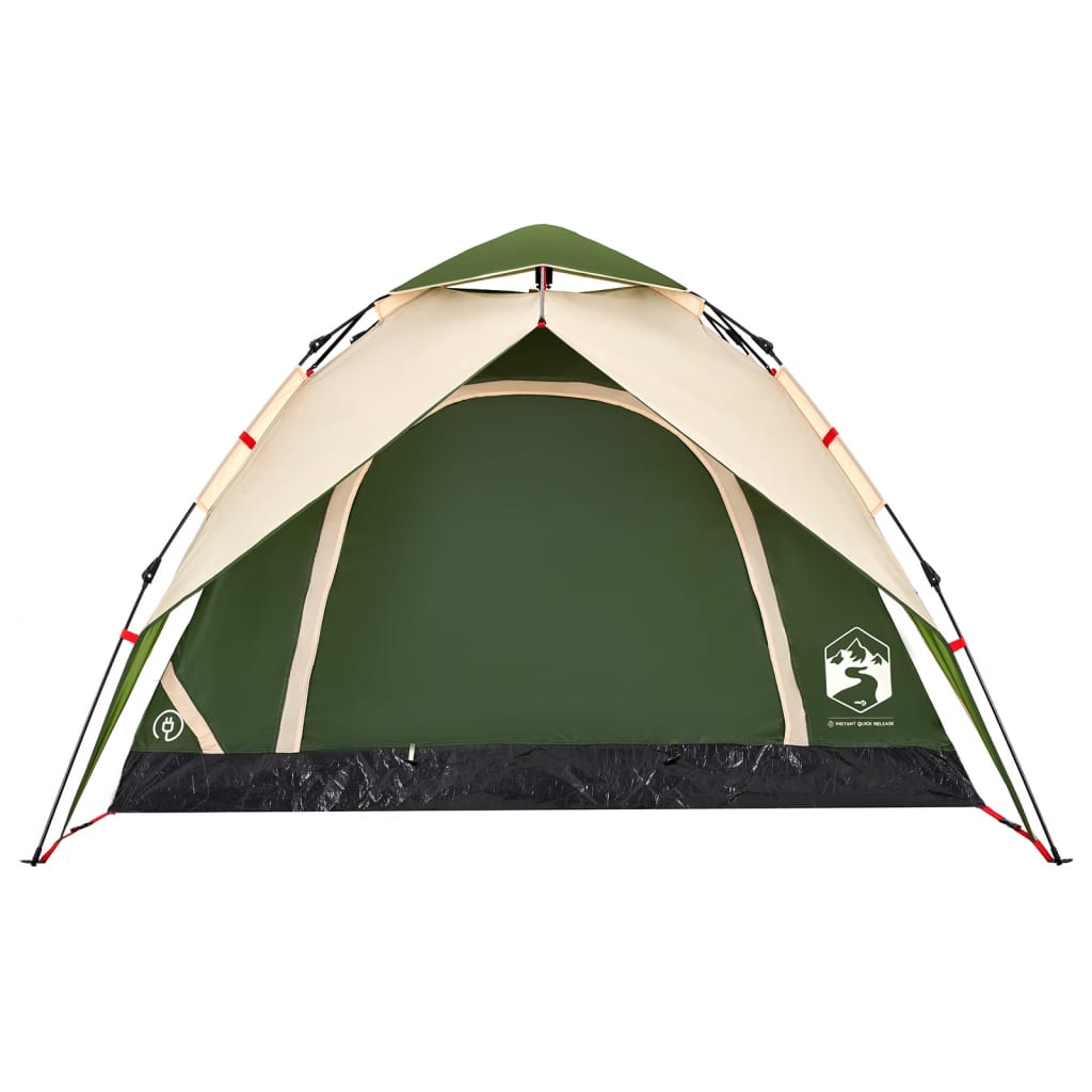 Camping Tent Dome 4-Person Green Quick Release