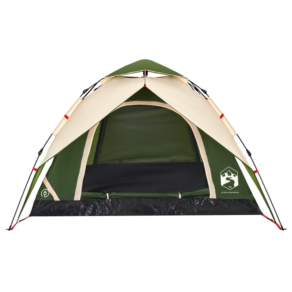 Camping Tent Dome 4-Person Green Quick Release