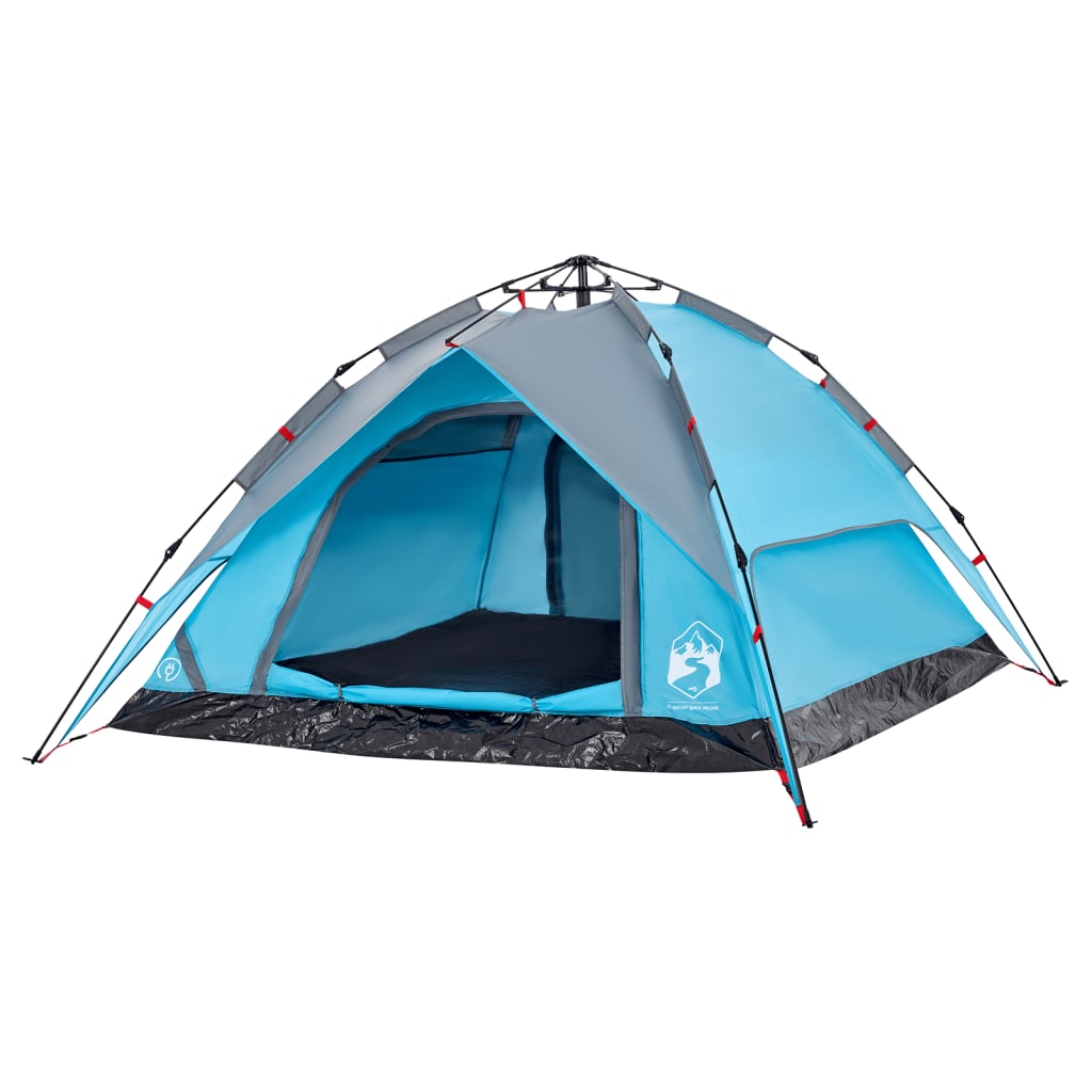 Camping Tent Dome 4-Person Blue Quick Release