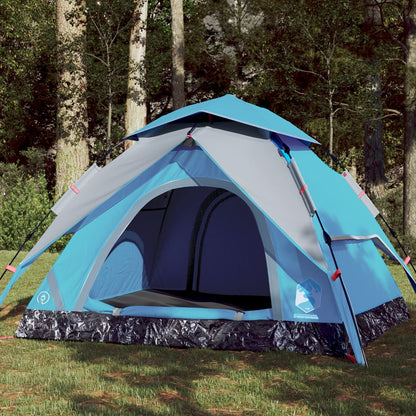 Camping Tent Dome 4-Person Blue Quick Release