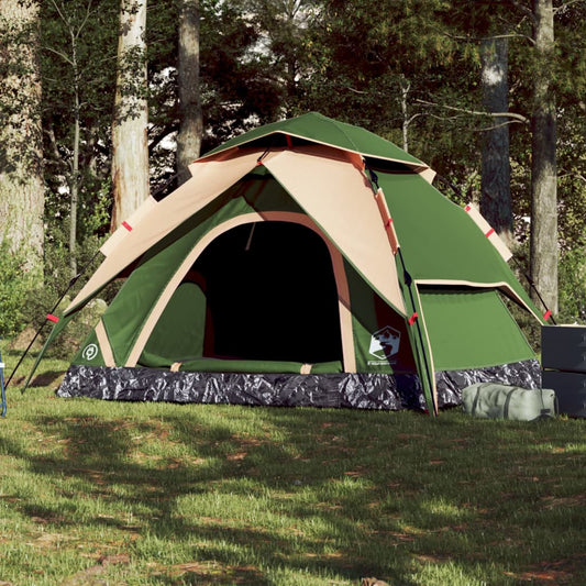 Camping Tent Dome 5-Person Green Quick Release