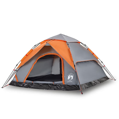 Camping Tent Dome 5-Person Grey and Orange Quick Release