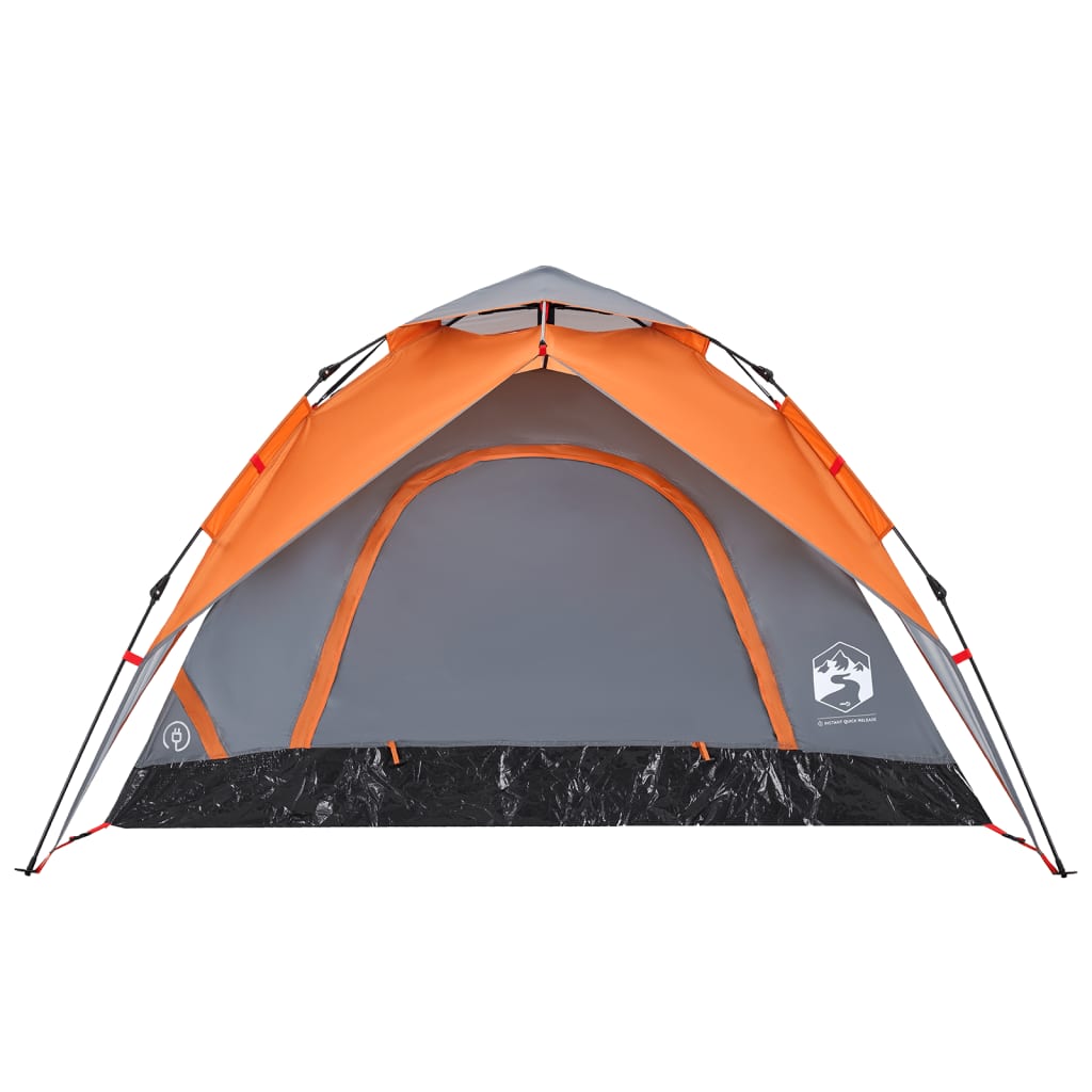 Camping Tent Dome 5-Person Grey and Orange Quick Release