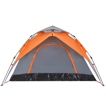 Camping Tent Dome 5-Person Grey and Orange Quick Release