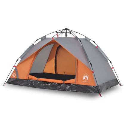 Camping Tent Dome 2-Person Grey and Orange Quick Release