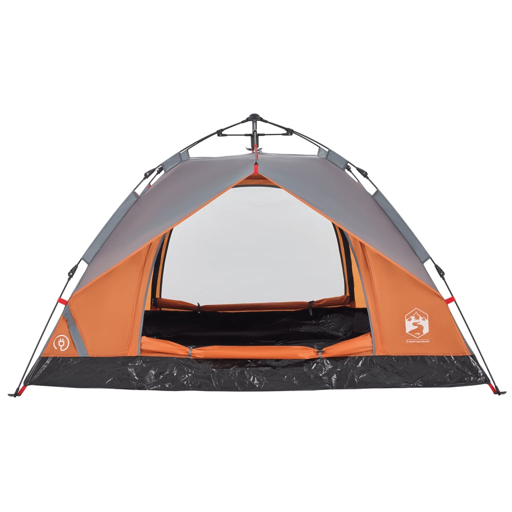 Camping Tent Dome 2-Person Grey and Orange Quick Release