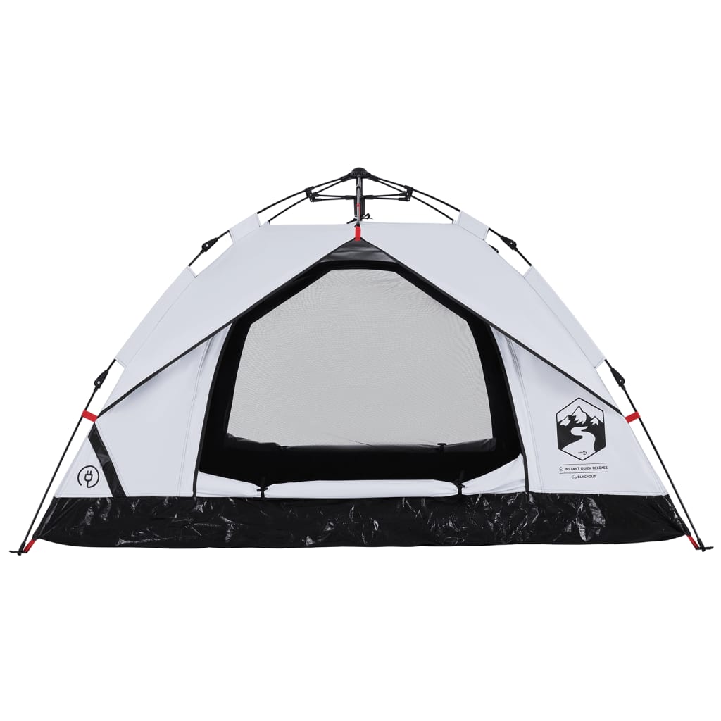 Camping Tent Dome 2-Person White Blackout Fabric Quick Release