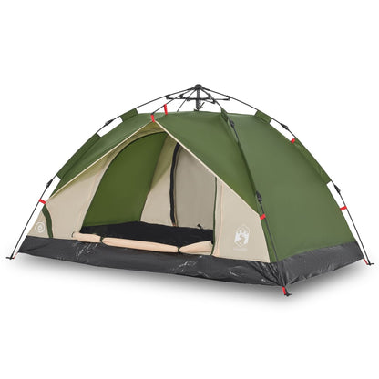 Camping Tent Dome 3-Person Green Quick Release