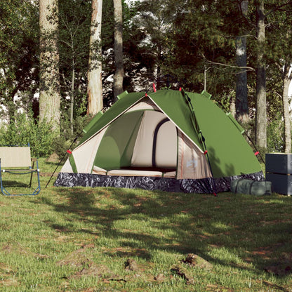 Camping Tent Dome 3-Person Green Quick Release