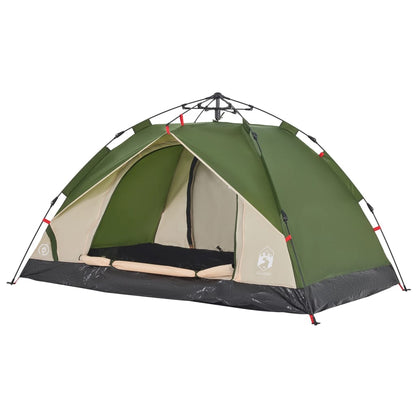 Camping Tent Dome 3-Person Green Quick Release