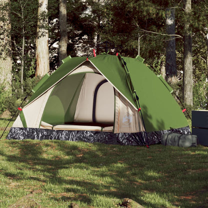 Camping Tent Dome 3-Person Green Quick Release