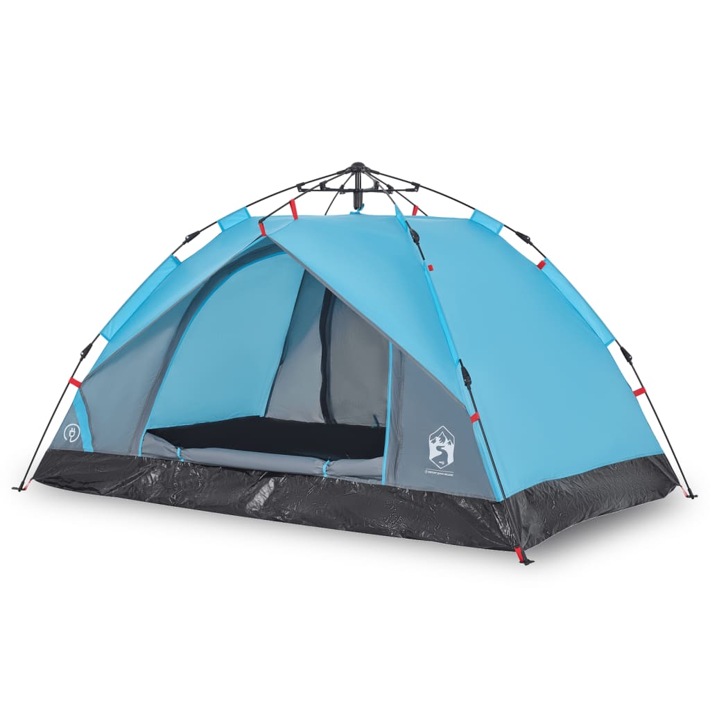 Camping Tent Dome 3-Person Blue Quick Release