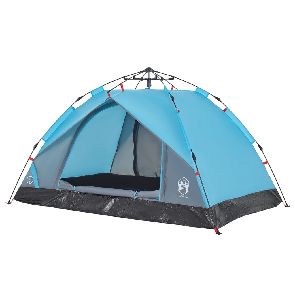 Camping Tent Dome 3-Person Blue Quick Release