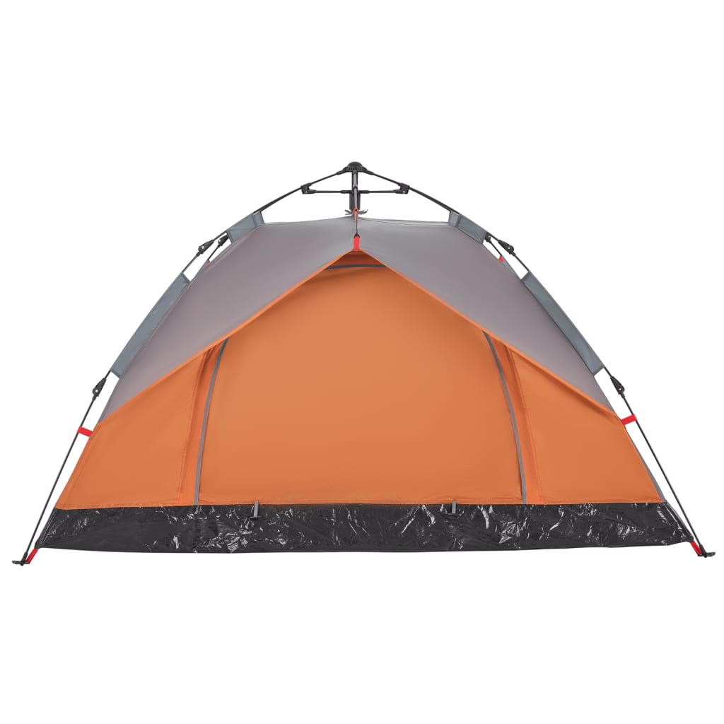 Camping Tent Dome 3-Person Grey and Orange Quick Release