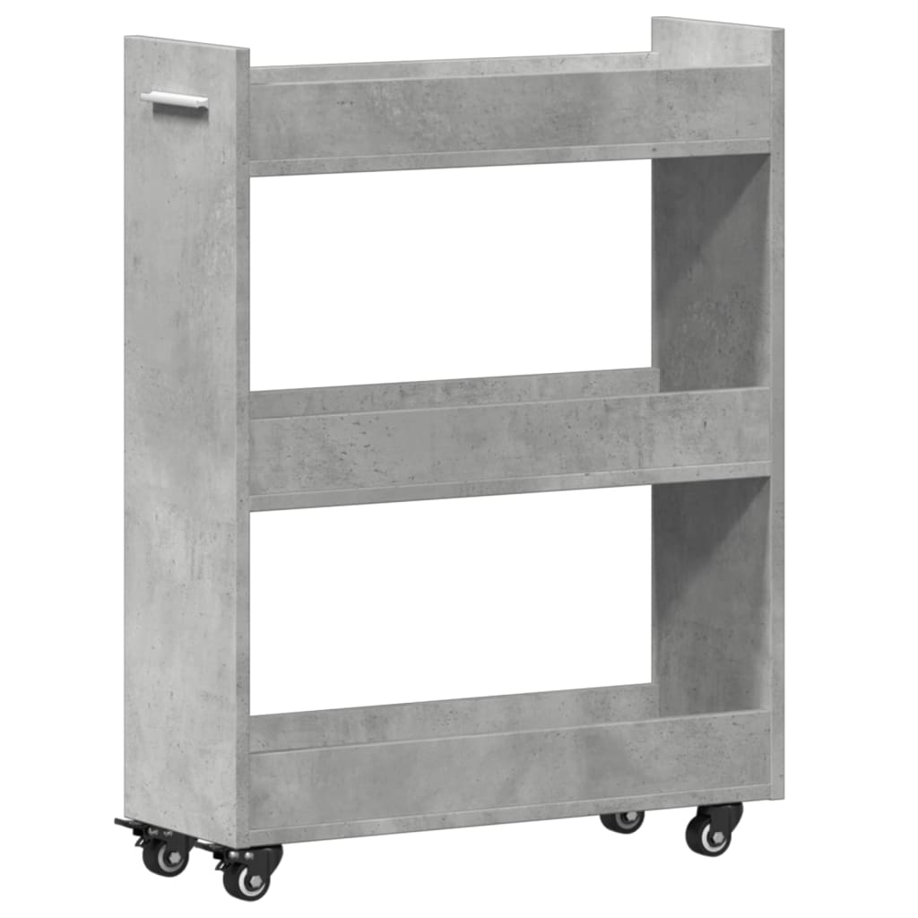 Cabinet with Wheels Concerte Grey 60x22x79 cm Engineered Wood