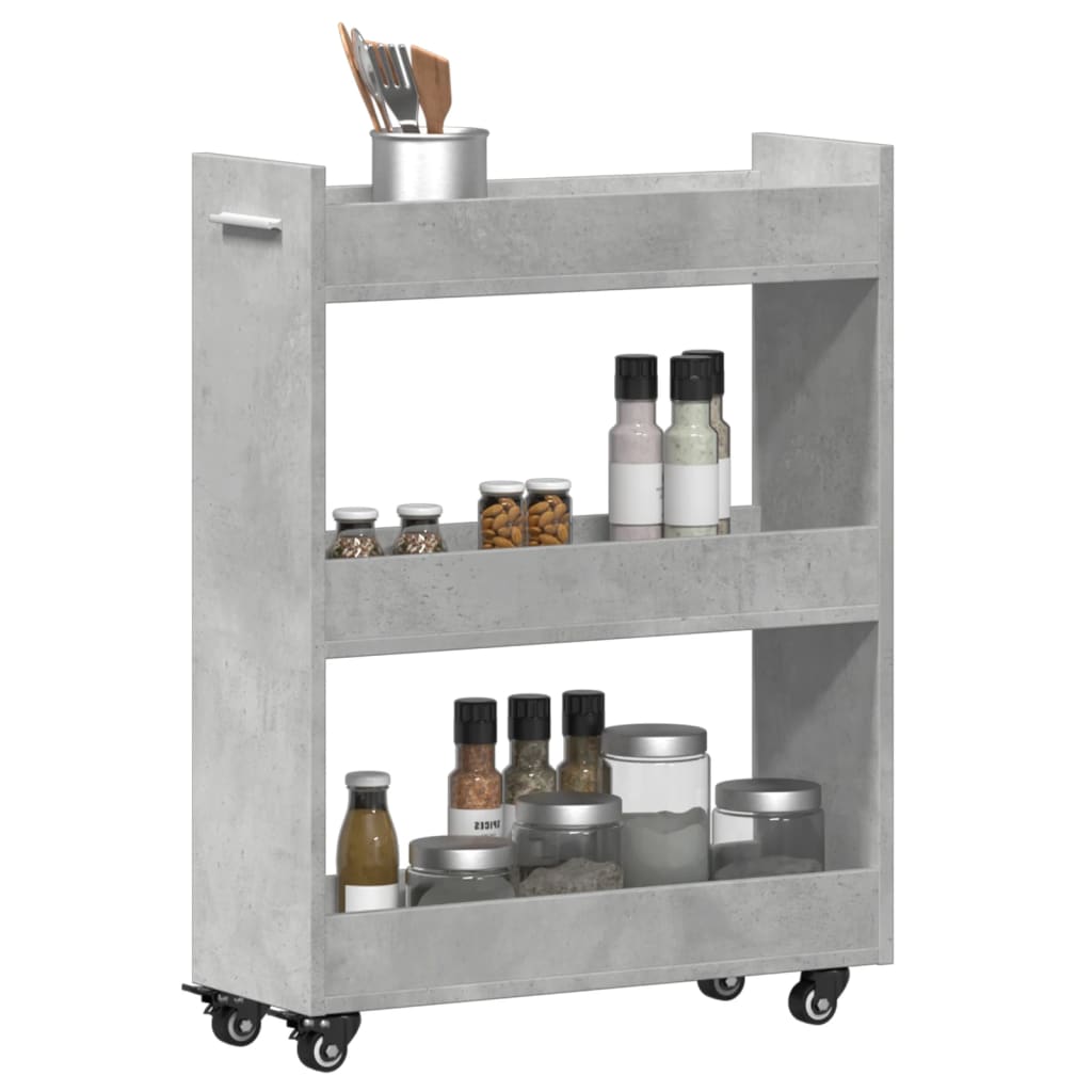 Cabinet with Wheels Concerte Grey 60x22x79 cm Engineered Wood