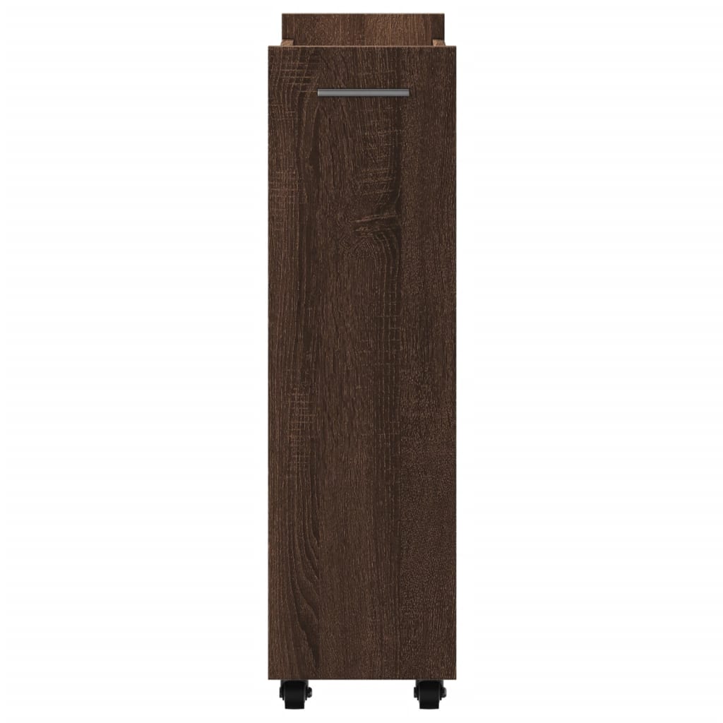 Cabinet with Wheels Brown Oak 60x22x79 cm Engineered Wood